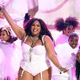Lizzo performs onstage at the 2019 BET Awards in Los Angeles, June 23, 2019.